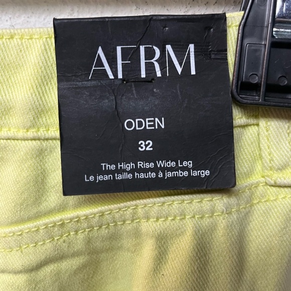 AFRM Yellow Straight Leg Jeans Distressed Style - Picture 5 of 5